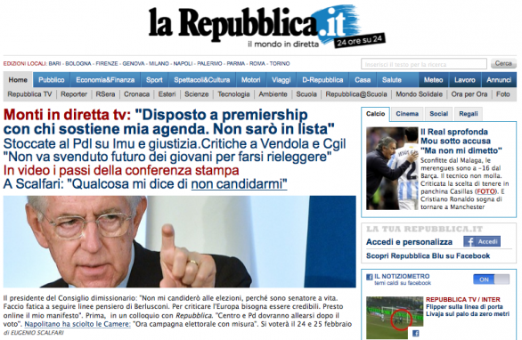 MONTI LASCER CHE SI SCANNINO GLI ALTRI