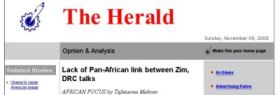 MANCANZA DI PANAFRICANISMO NEI COLLOQUI PER IL CONGO E LO ZIMBABWE