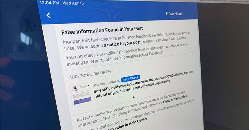 Facebook invierà "avvertimenti" agli utenti che hanno apprezzato o condiviso articoli di "disinformazione" sul coronavirus