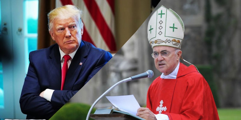 Arcivescovo Viganò a Trump: ”prego per lei che sta combattendo contro il Nuovo Ordine Mondiale”