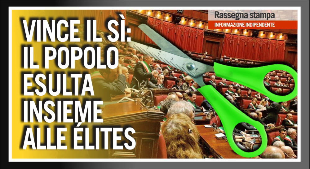 Vince il SI al referendum. Il popolo sostiene gli interessi delle èlites - TG Come Don Chisciotte 21 Settembre 2020