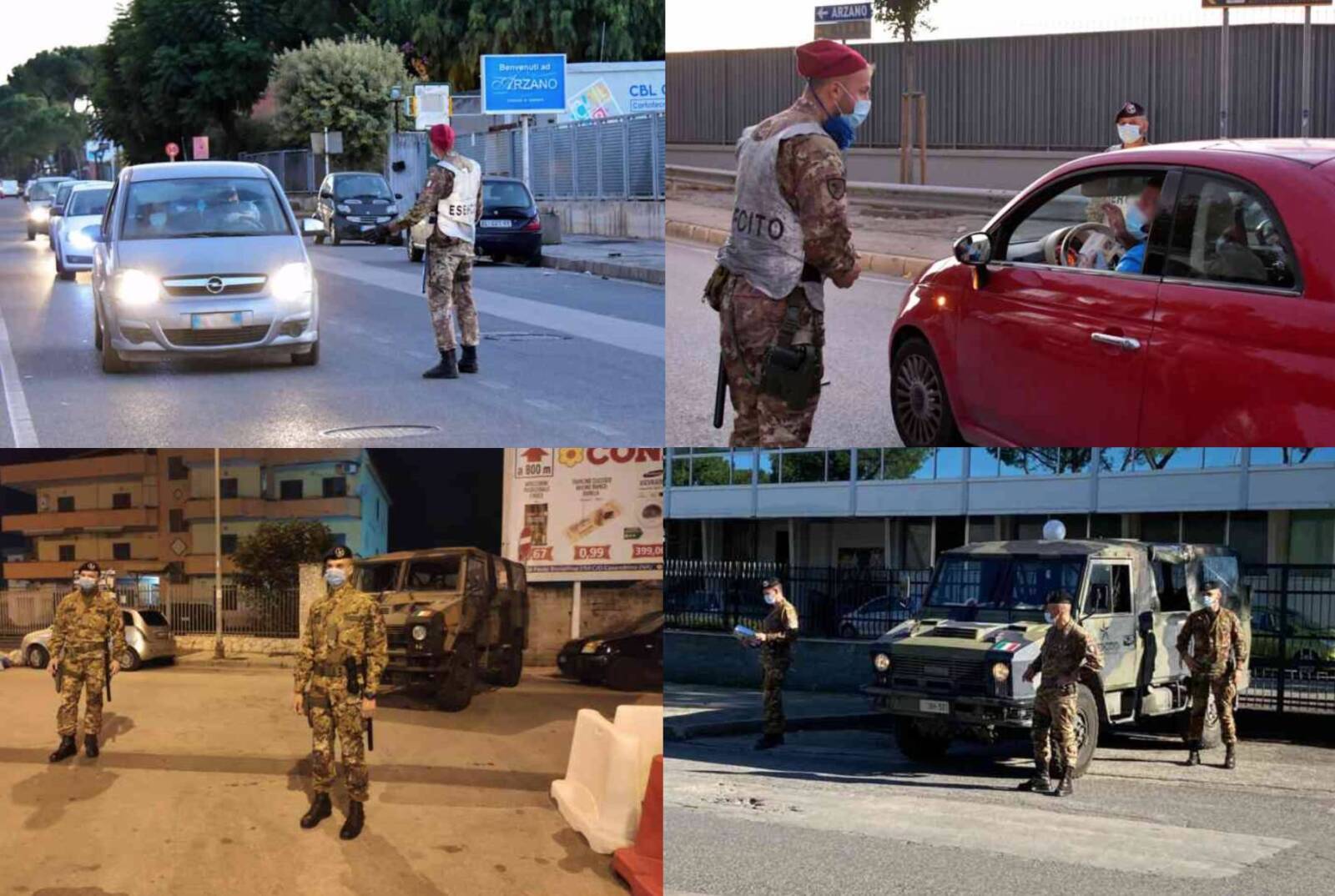Arzano, esercito in strada per garantire il lockdown