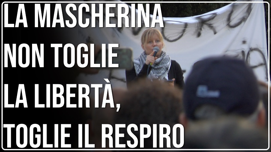 Sara Cunial La Mascherina non ci Toglie la Libertà, ci toglie il respiro - Marcia della Liberazione, Roma 10 Ottobre