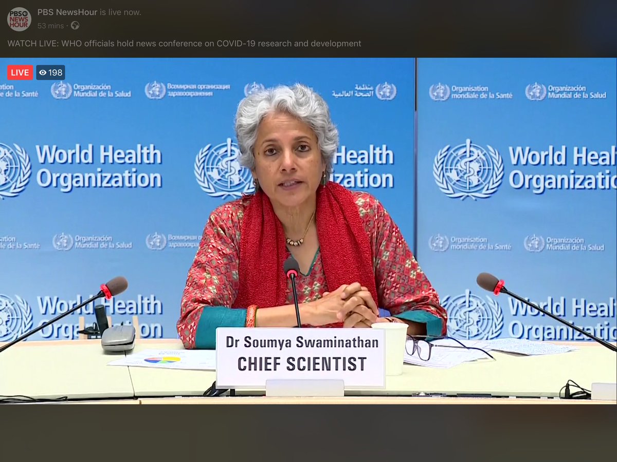 Dr. Soumya Swaminathan Capo scienziato OMS