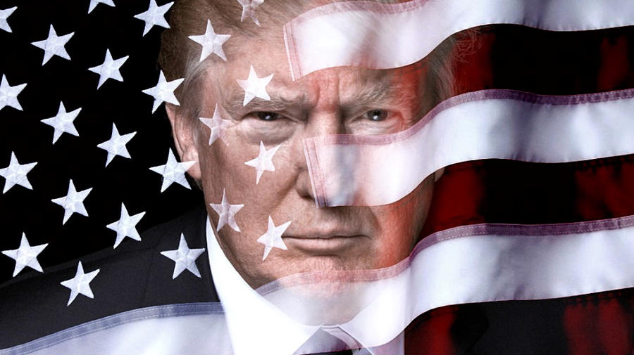Trump america flag