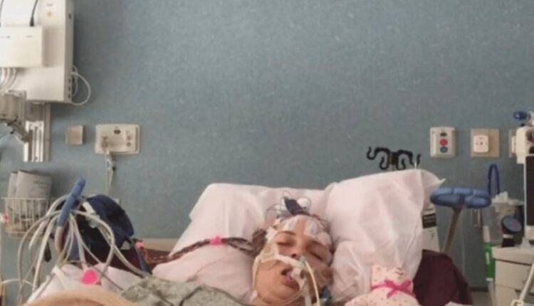 Sara Stickles in the hospital