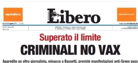I media di Torquemada: “Al rogo gli eretici!” “NO VAX”, IL NUOVO FRONTE DELLA “GUERRA AL TERRORISMO”