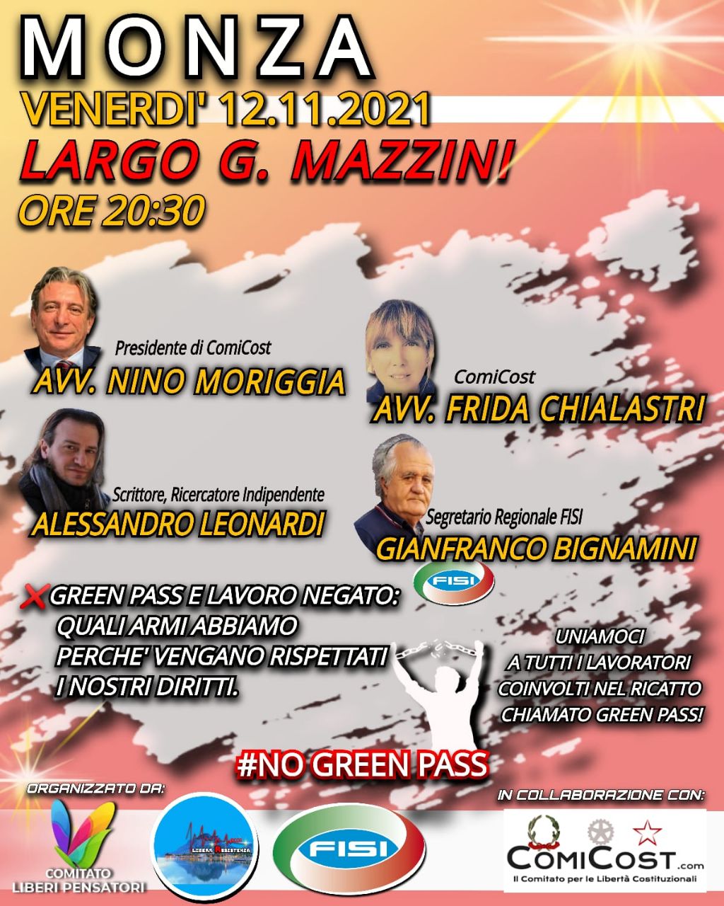 Liberi Pensatori manifestazione monza