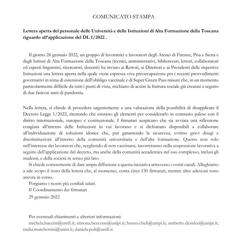 COMUNICATO STAMPA