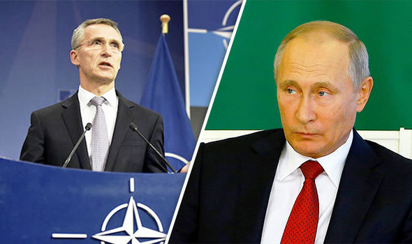 Jens Stoltenberg, presidente NATO, e Vladimir Putin, presidente russo