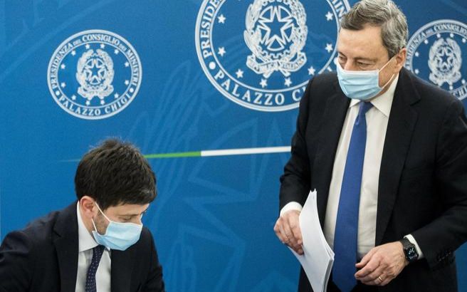 Roberto Speranza e Mario Draghi