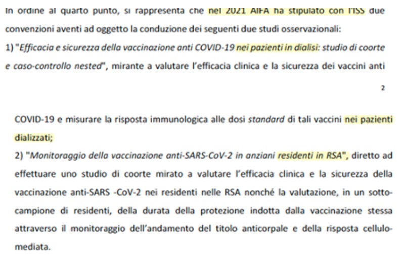 Risposta AIFA a domanda 4 paragone