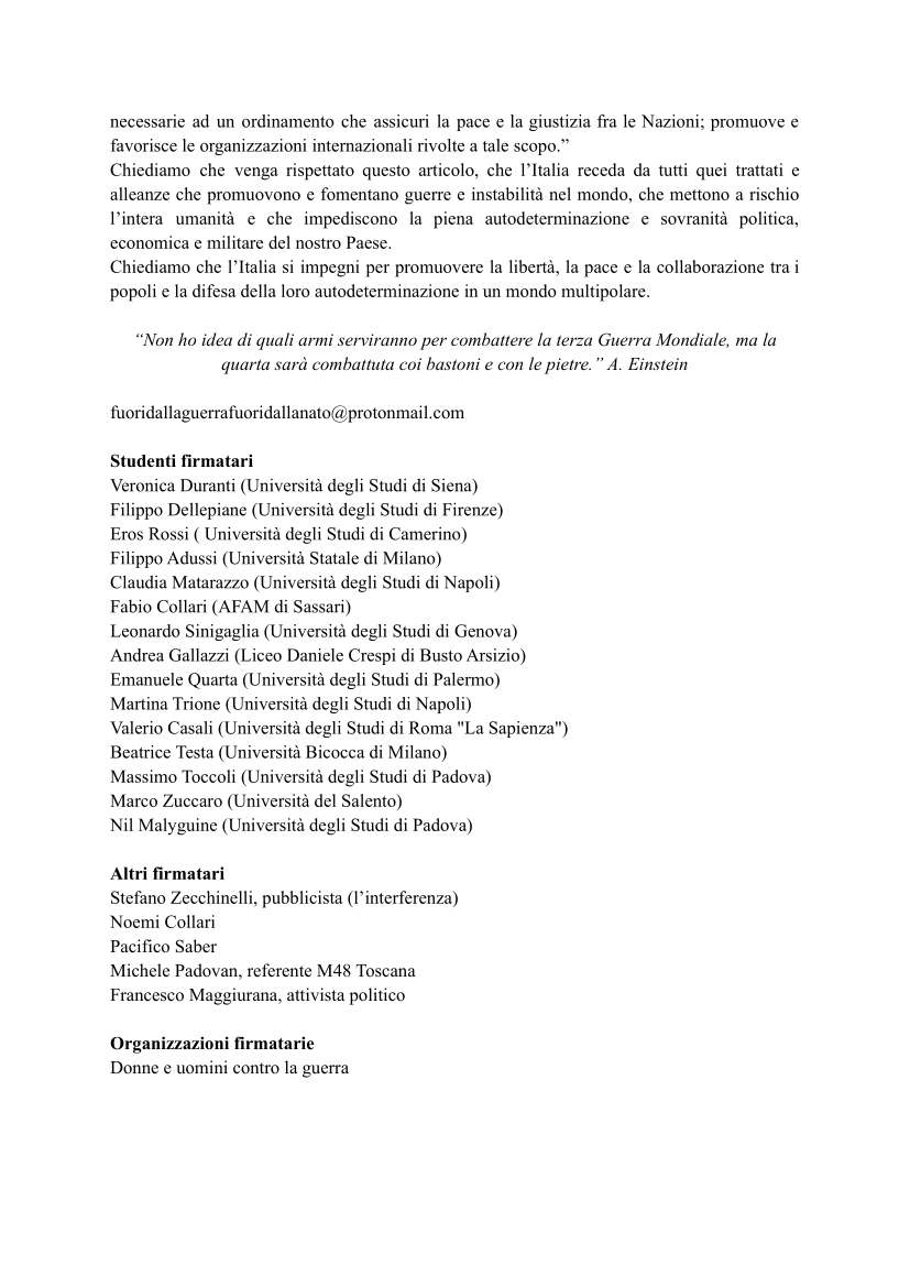 studenti appello contro la guerra2