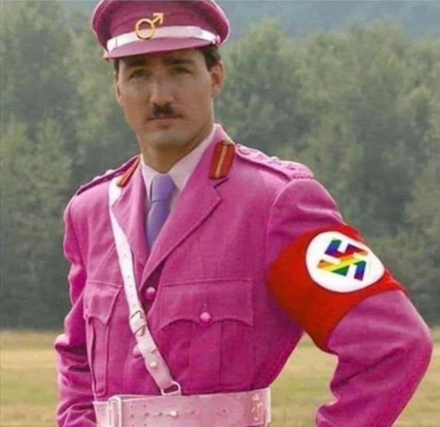 Justin Trudeau in una rappresentazione ironica