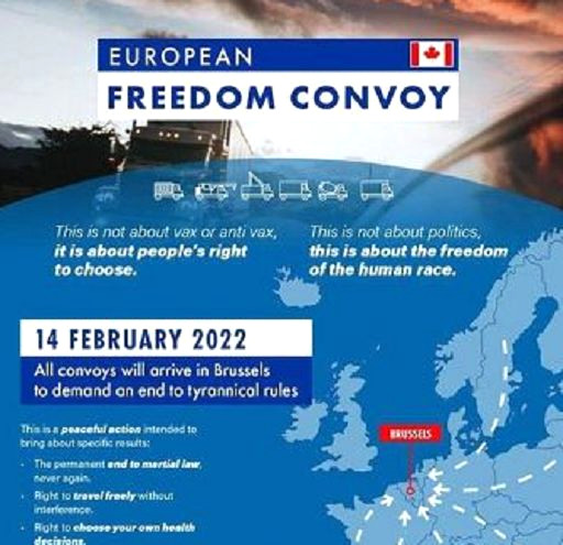 Locandina del presunto Freedom Convoy europeo