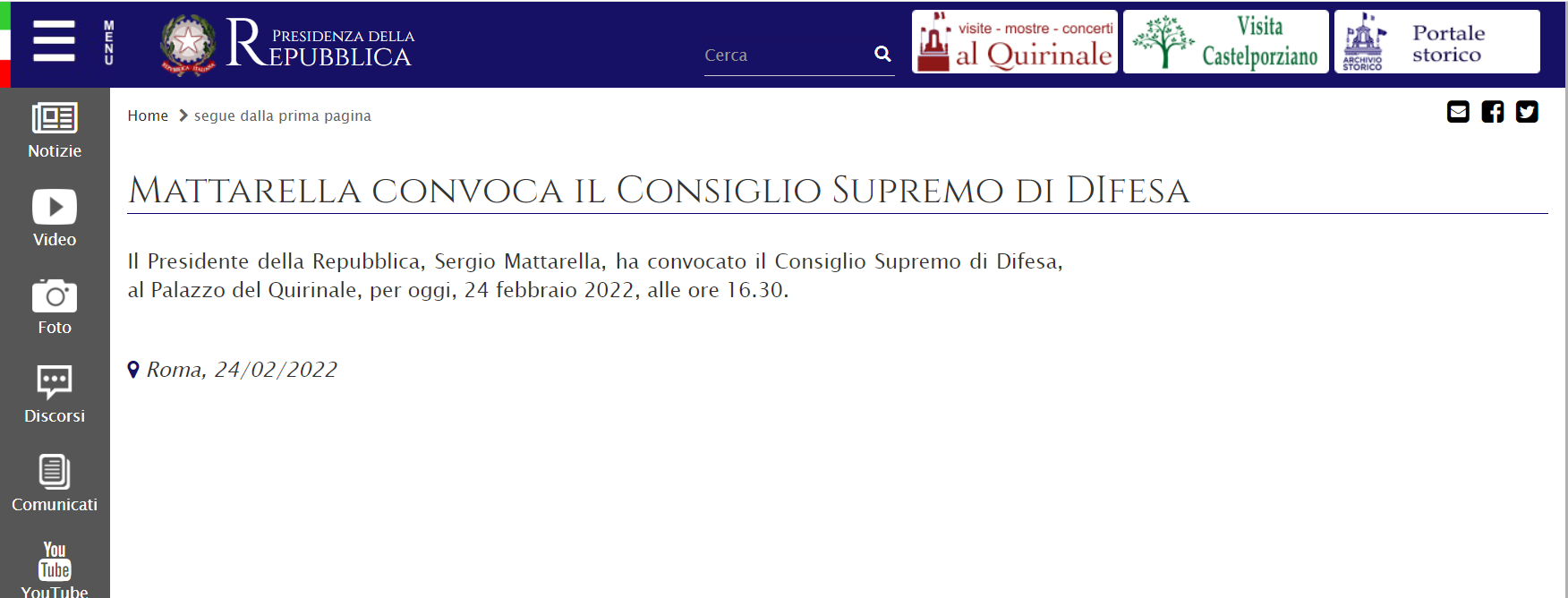 mattarella consiglio supremo di difesa