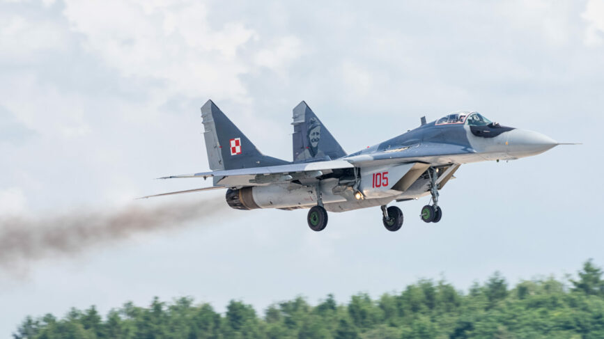 Aereo da guerra MIG-29 polacco (foto del 2016)