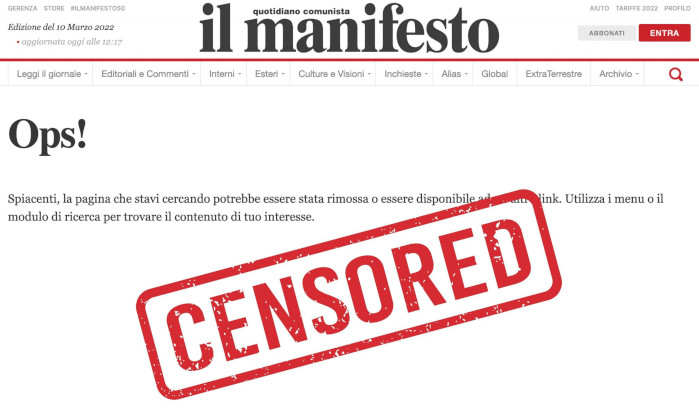 Ucraina: il Manifesto censura Dinucci – Articolo integrale rimosso