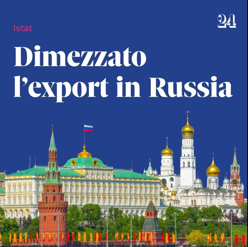Dimezzato l’export italiano verso la Russia