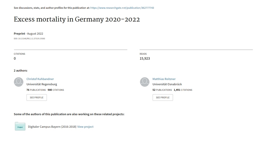 Un'analisi dell'eccesso di mortalità in Germania studio