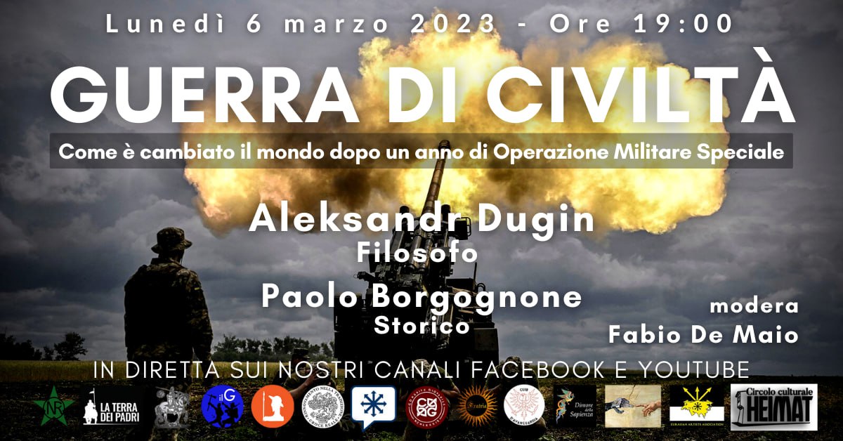 Guerra di civiltà - Aleksandr Dugin e Paolo Borgognone - Diretta video ore 19:00