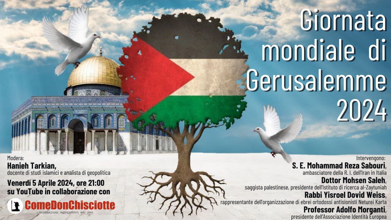 LA GIORNATA DI GERUSALEMME: CONTRO OGNI OPPRESSIONE - VIDEOCONFERENZA DALLE ORE 21:00