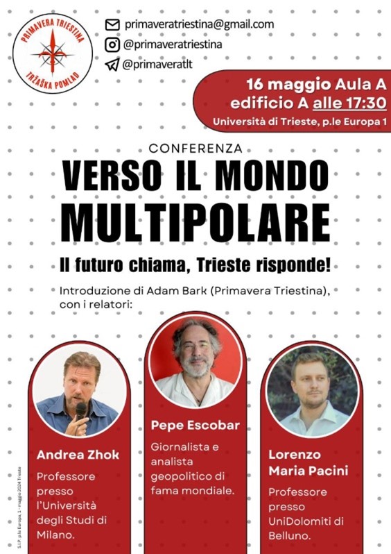 16 maggio, Pepe Escobar a Trieste incontrerà gli studenti: "Il multipolarismo sta spazzando via l'imperialismo occidentale"