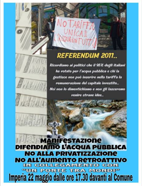 Manifestazione difendiamo l’acqua pubblica