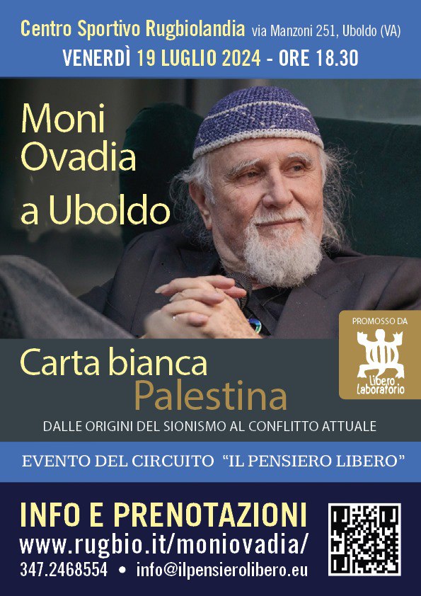 Moni Ovadia a Uboldo (Varese): "Carta Bianca Palestina"