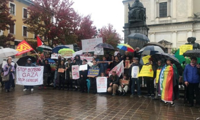 Desio si mobilita a sostegno dell’apicoltore multato per uno striscione sul genocidio a Gaza