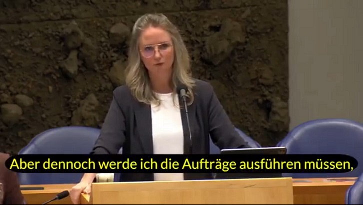 Olanda, ministro della Sanità confessa: "Dobbiamo seguire ordini NATO, USA e NCTV, Covid è operazione militare" - VIDEO
