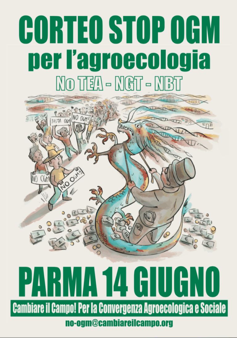 Domani 14 Giugno a Parma manifestazione nazionale: NO ai nuovi OGM!