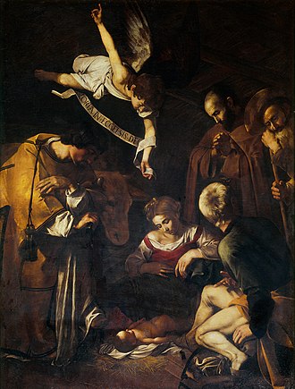 la Natività con i Santi Lorenzo e Francesco d'Assisi di Caravaggio