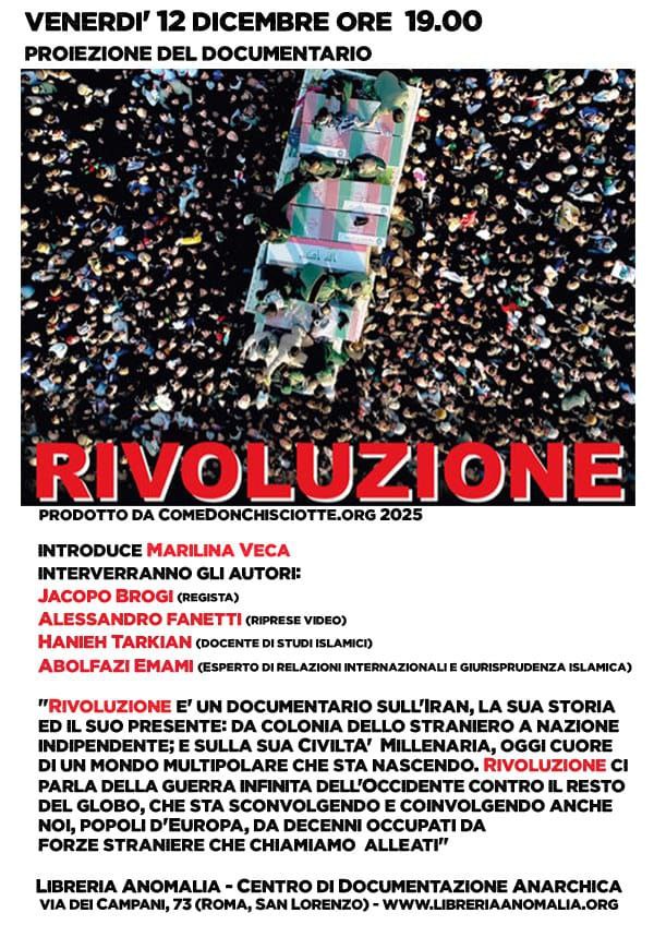 "Rivoluzione" torna a Roma: Venerdì 12 dicembre proiezione esclusiva in San Lorenzo