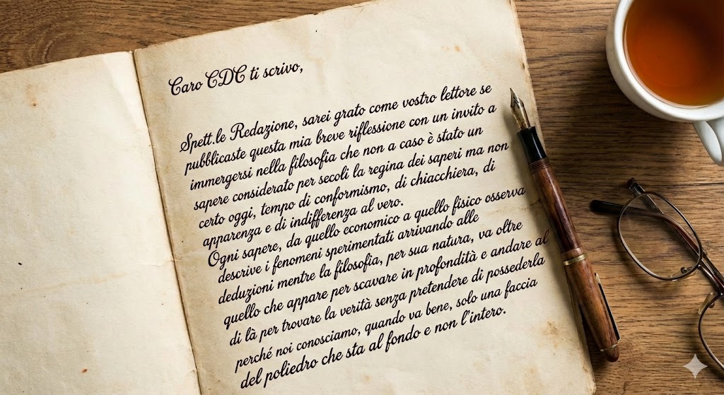 Caro CDC ti scrivo: "In questo mondo folle la vera Conoscenza è la Filosofia"