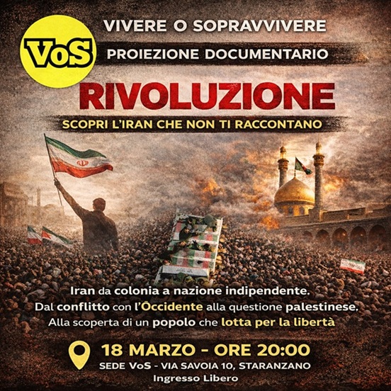 "Rivoluzione" in prima visione a Staranzano (Gorizia). Il 18 Marzo il documentario di CDC in esclusiva