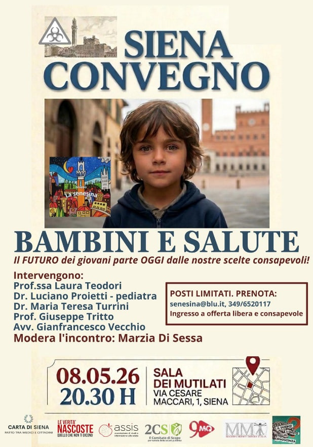Bambini e Salute, le verità scomode sui rischi dei vaccini pediatrici: il video integrale dell'evento di Siena - VIDEO