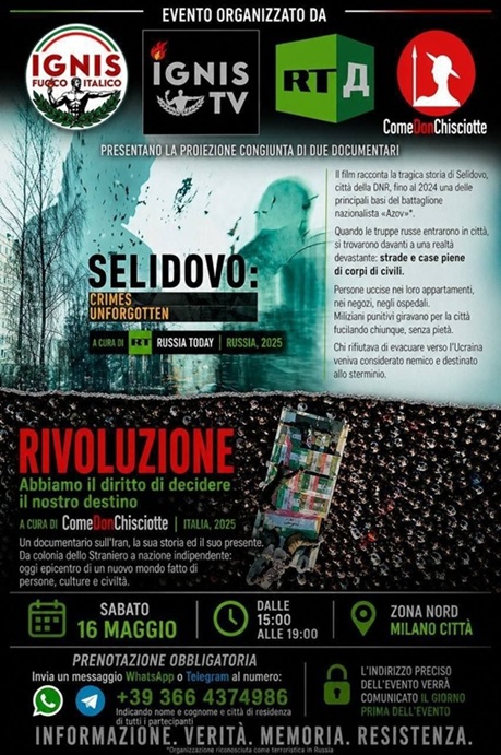 A Milano e Faenza: "Selidovo" e "Rivoluzione", un fine settimana di documentari targati RT e ComeDonChisciotte