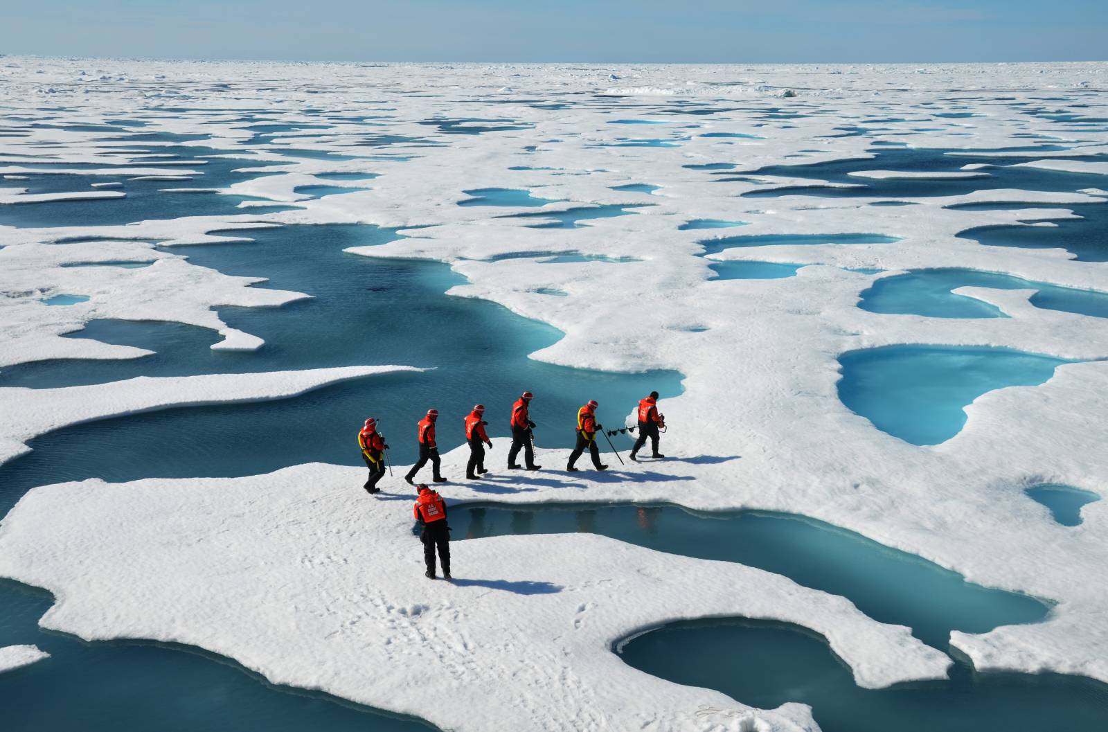 ricercatori banchisa ghiaccio artico fotografia 2017