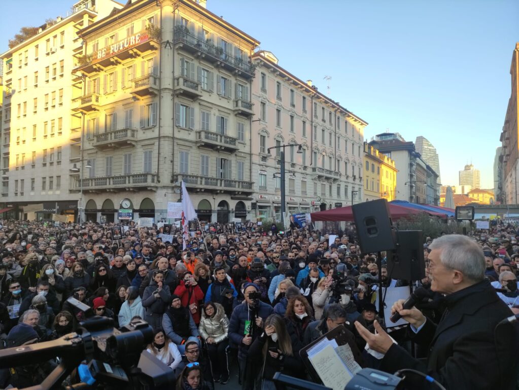 La manifestazione di oggi a Milano