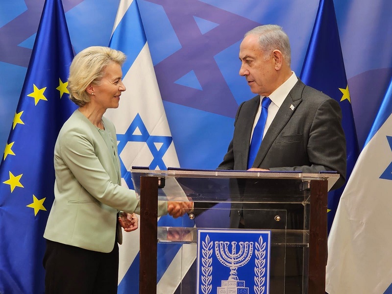 Ursula von der Layen e Benjamin Netanyahu